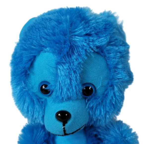 2/$15 Classic Toy Big Head Wolf Bear Plush Blue 10" Fluffy Stuffed Tag Removed - Picture 2 of 9